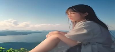 色妹妹户外旅行穿搭场景，女生在阳光明媚的海边穿着珊瑚橙色系穿搭，活力满满地展示夏日旅行的最佳配色方案