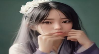 色妹妹用户@紫色泡泡分享的薰衣草紫法式穿搭，女生在巴黎风格咖啡馆展示紫色连衣裙搭配灰粉色单品的浪漫造型